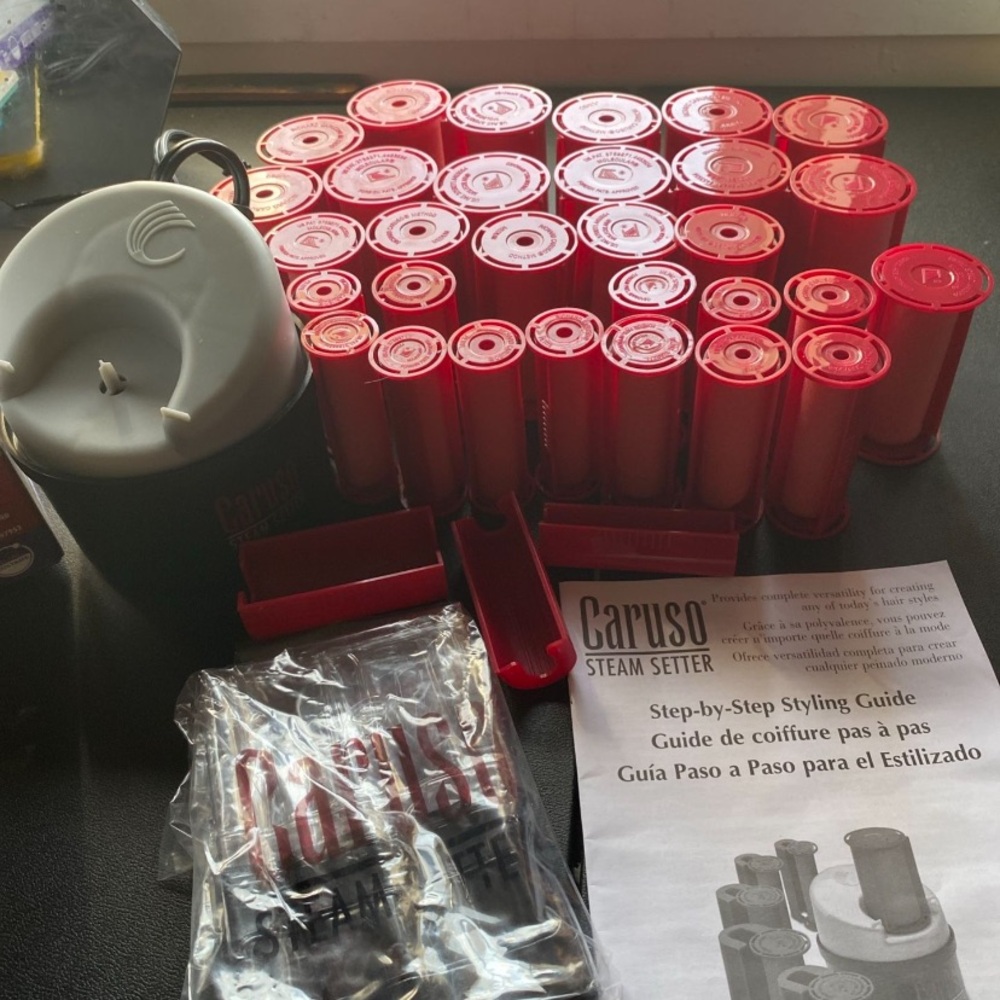 Caruso Red Steam Hair Rollers Set